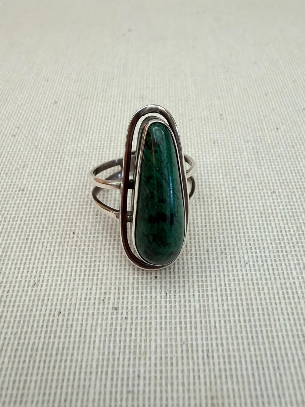 Handmade Sterling Silver Eilat (King Solomon’s) Stone Ring, Adjustable